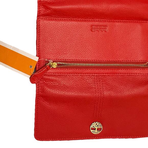 NWT TIMBERLAND Red Genuine Leather Women's Wallet No Flaws PRICE FIRM - Picture 8 of 12